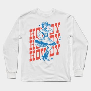 Howdy Cowgirl Dance Retro Country Western Cowboy Cowgirl Gift Long Sleeve T-Shirt